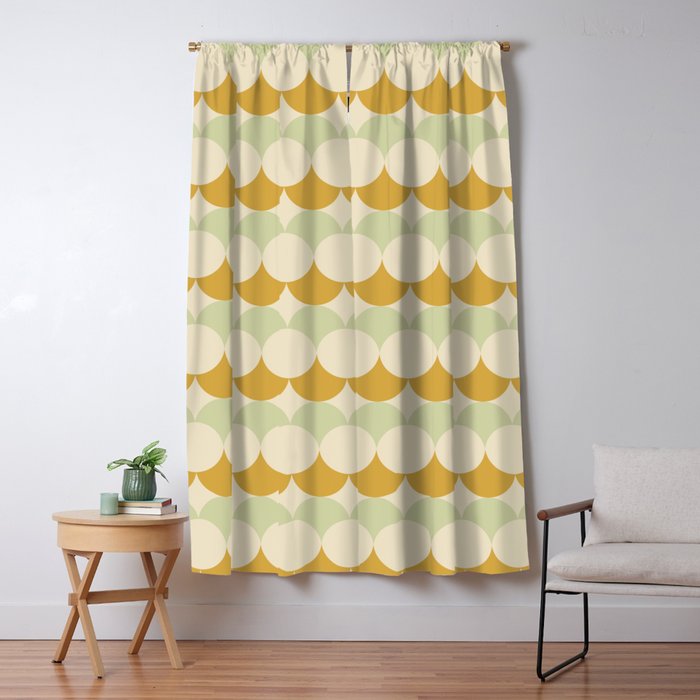 Retro Circular Pattern Iii Window Curtain