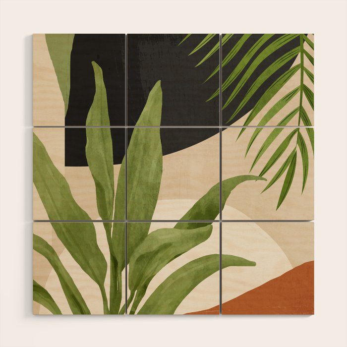 Abstract Art Tropical Leaf 11 Wood Wall Art