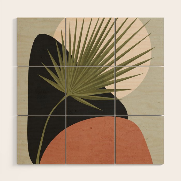 Tropical Leaf- Abstract Art 5 Wood Wall Art