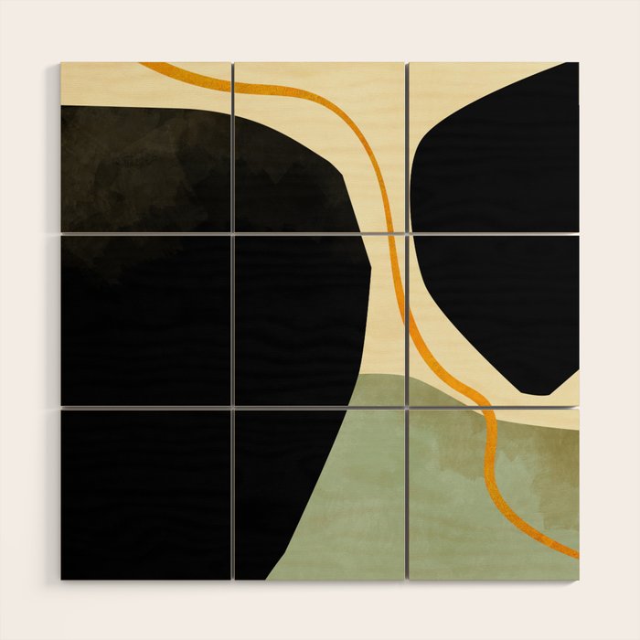 Shapes Organic Mid Century Modern Wood Wall Art