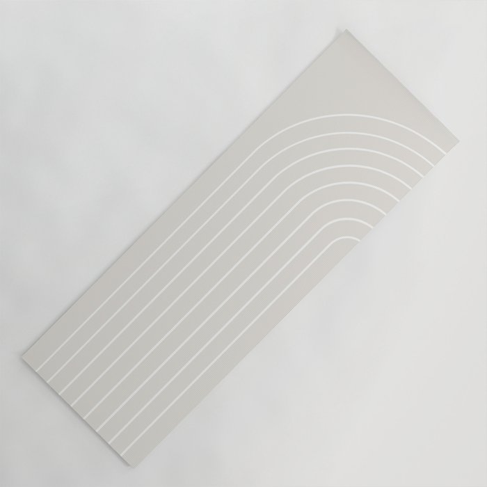 Minimal Arch Ii Natural Off White Modern Geometric Lines Yoga Mat