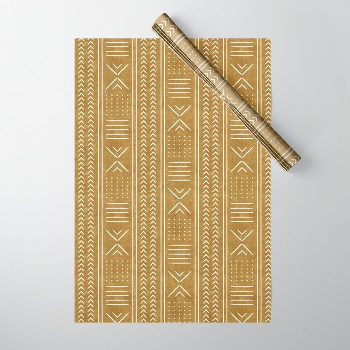 Mustard Mud Cloth - Arrow Cross Wrapping Paper