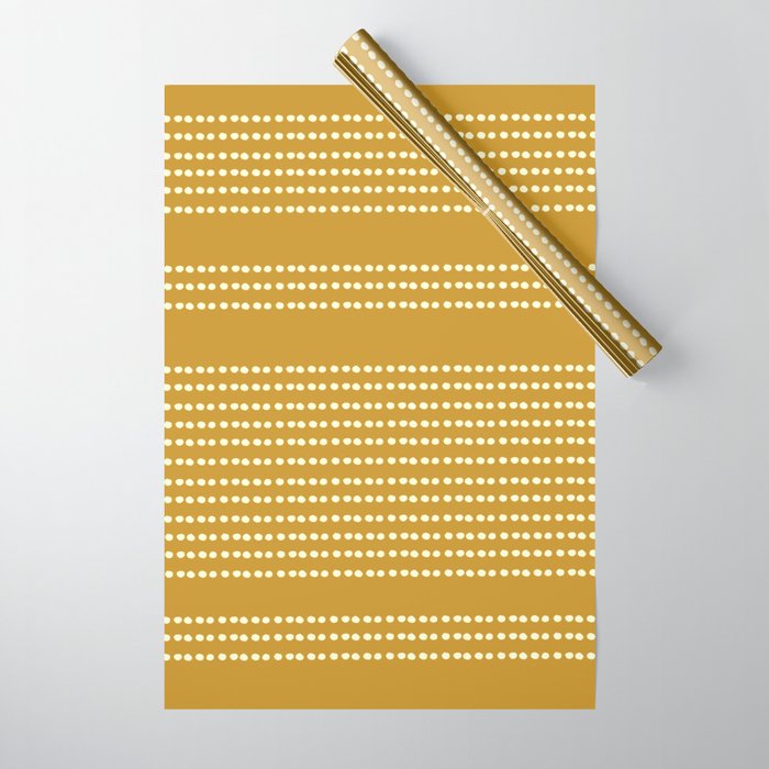 Spotted, African Pattern In Yellow Wrapping Paper