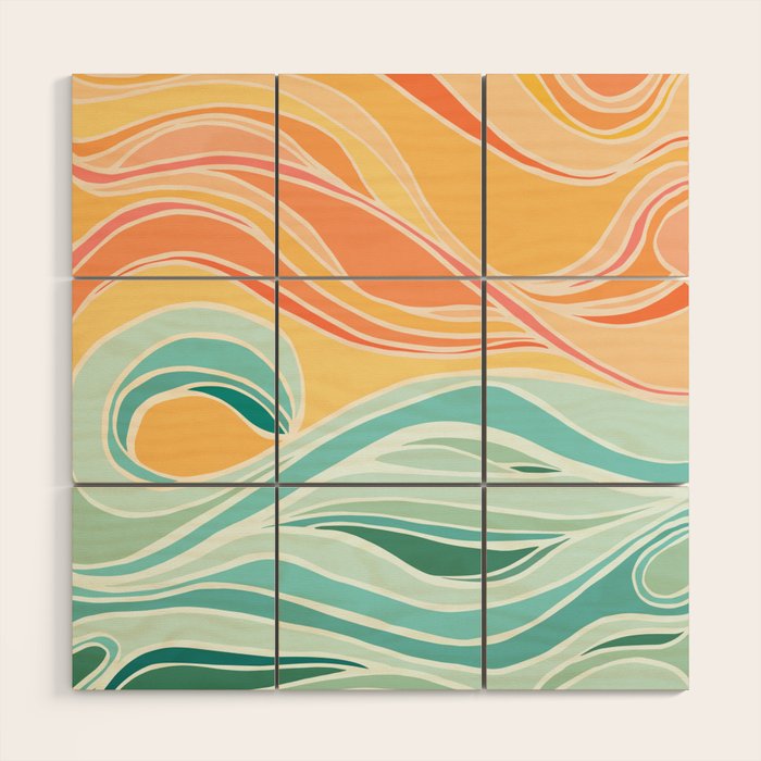 Sea And Sky Abstract Landscape Wood Wall Art