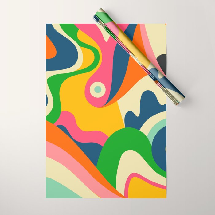 Colorful Mid Century Abstract  Wrapping Paper