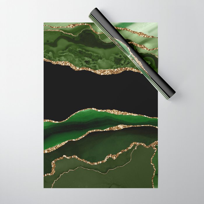 Emerald Marble Glamour Landscapes Wrapping Paper