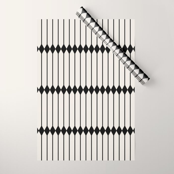 Minimal Geometric Pattern - Black Wrapping Paper
