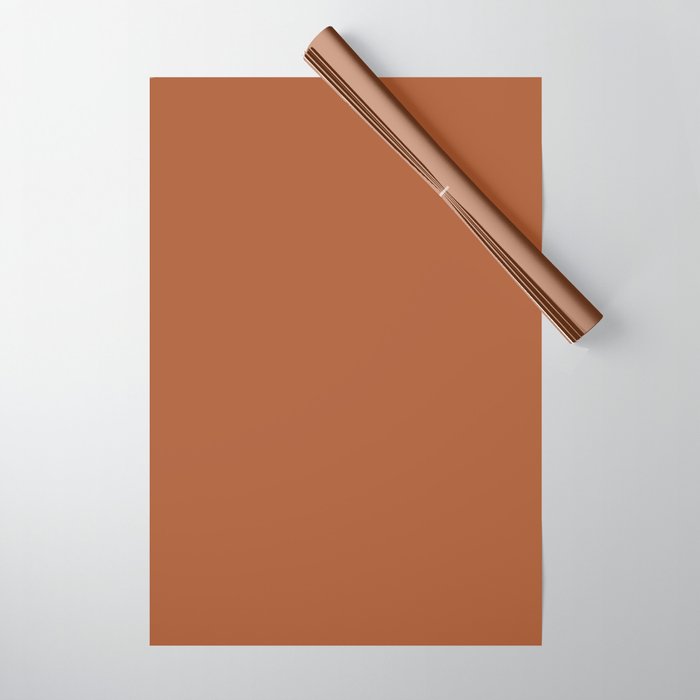 Clay Solid Deep Rich Rust Terracotta Colour Wrapping Paper