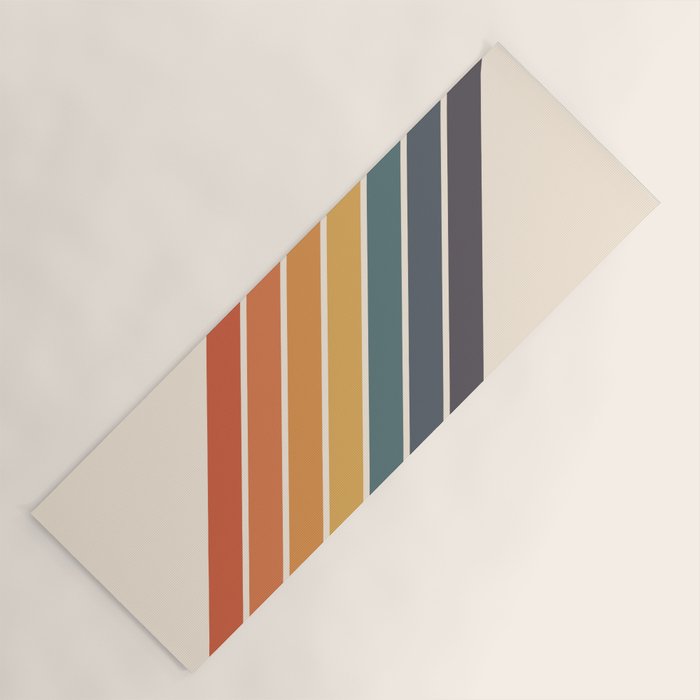 Arida -  70s Summer Style Retro Stripes Yoga Mat
