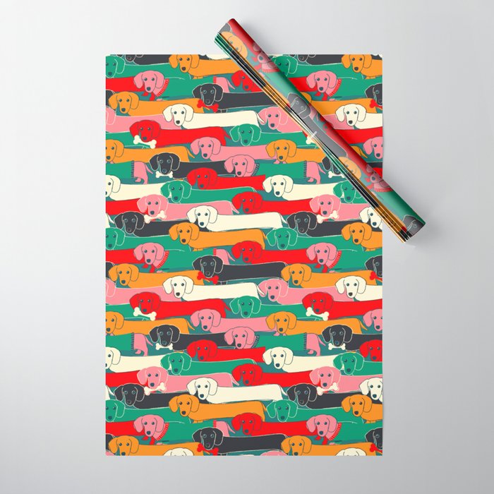 Dachshund Pattern- Happy Dogs Wrapping Paper