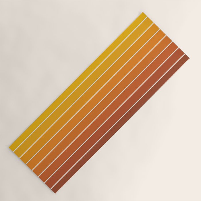 Gradient Arch Ix Retro Orange Mid Century Modern Rainbow Yoga Mat