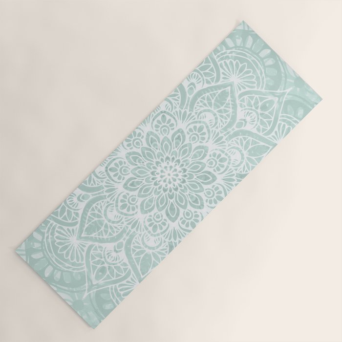 Mandala, Yoga, Love, Flower Of Life, Teal Green Yoga Mat