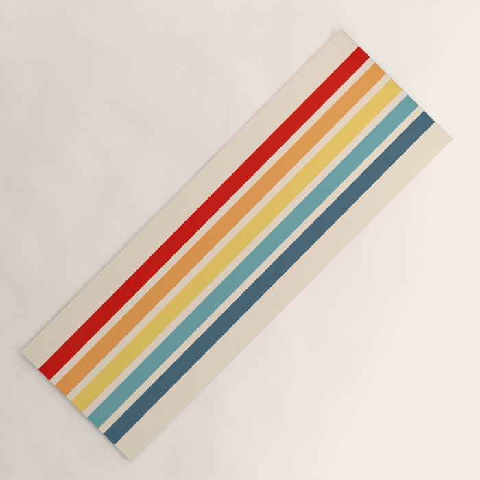 Takaakira - Classic Rainbow Retro Stripes Yoga Mat