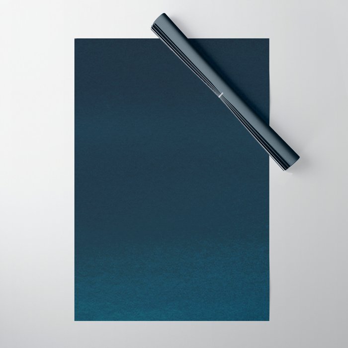 Navy Blue Teal Hand Painted Watercolor Paint Ombre Wrapping Paper