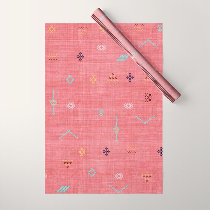 Cactus Silk Pattern In Pink Wrapping Paper