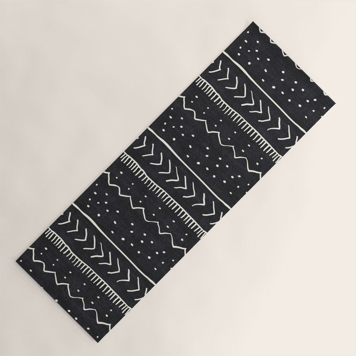 Cute Geometric Stripe In Black And White Yoga Mat