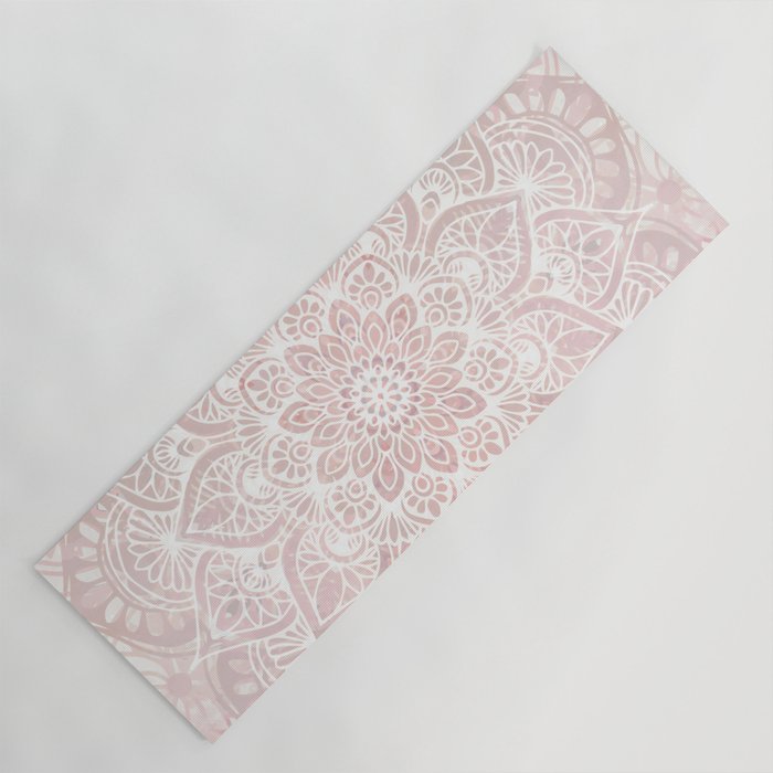 Mandala Yoga Love, Blush Pink Floral Yoga Mat