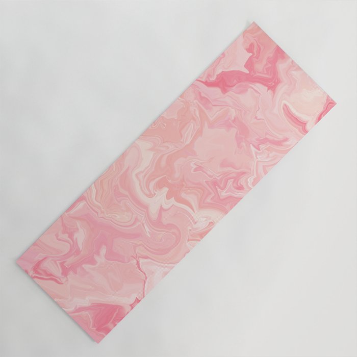 Blush Pink Abstract Watercolor Marble Pattern Yoga Mat