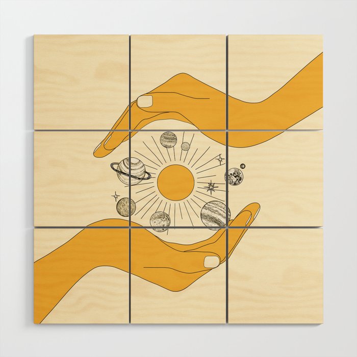 The Universe In Your Hands Wood Wall Art