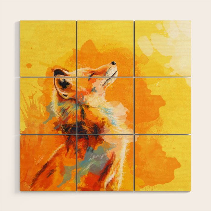 Blissful Light - Fox Portrait Wood Wall Art