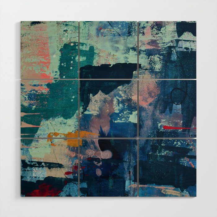The Peace Of Wild Things: A Vibrant Abstract Piece In A Variety Of Colors By Alyssa Hamilton Art Wood Wall Art