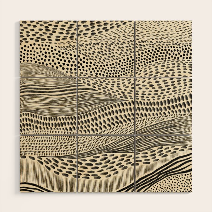 Hand Drawn Patterned Abstract Ii Wood Wall Art