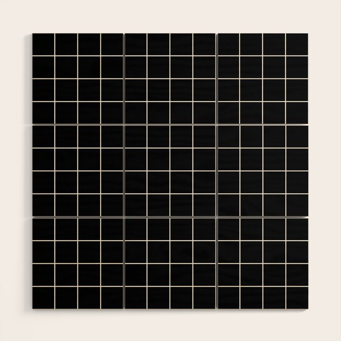 Grid Pattern Line Stripe Black And White Minimalist Geometric Stripes Lines Drawing Wood Wall Art