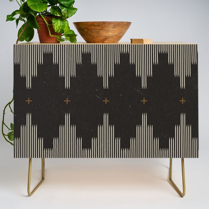 Southwestern Minimalist Black & White Credenza