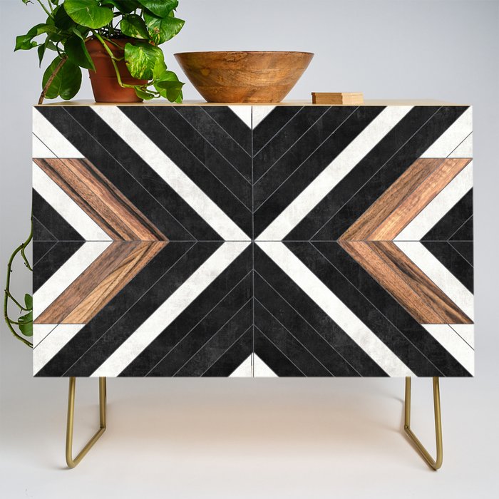 Urban Tribal Pattern No.1 - Concrete And Wood Credenza