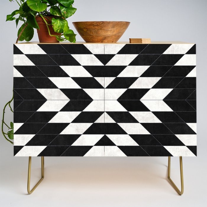 Urban Tribal Pattern No.14 - Aztec - Black Concrete Credenza