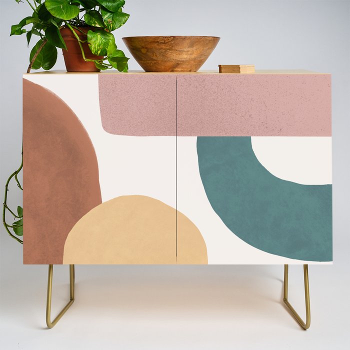 Abstract Earth 1-2 - Painted Shapes Credenza