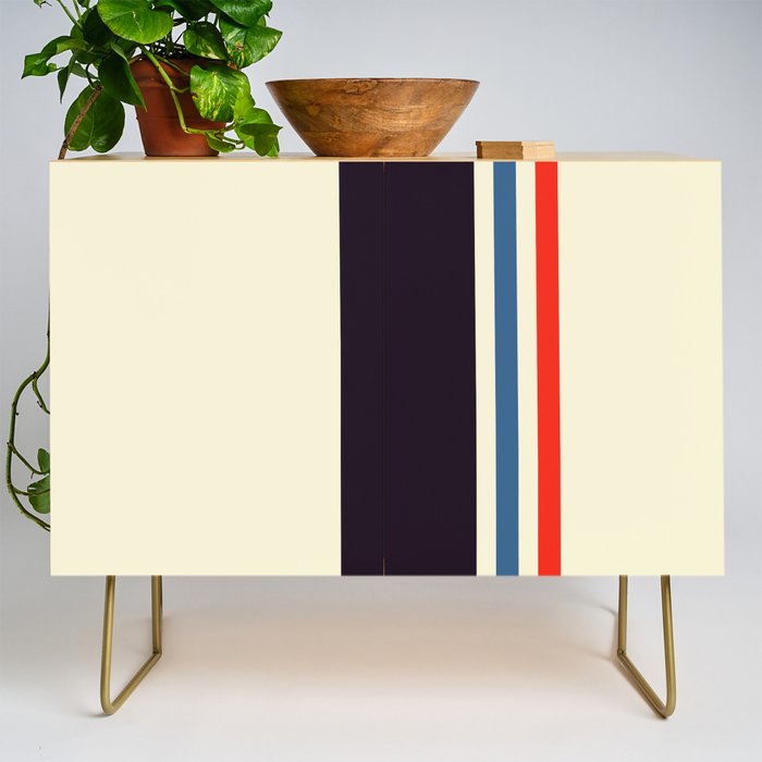 Classic Minimal Racing Car Retro Stripes - Furaribi Credenza