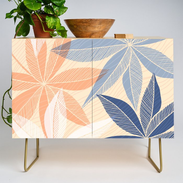 Modern Neutral Tropical Print Ii Credenza