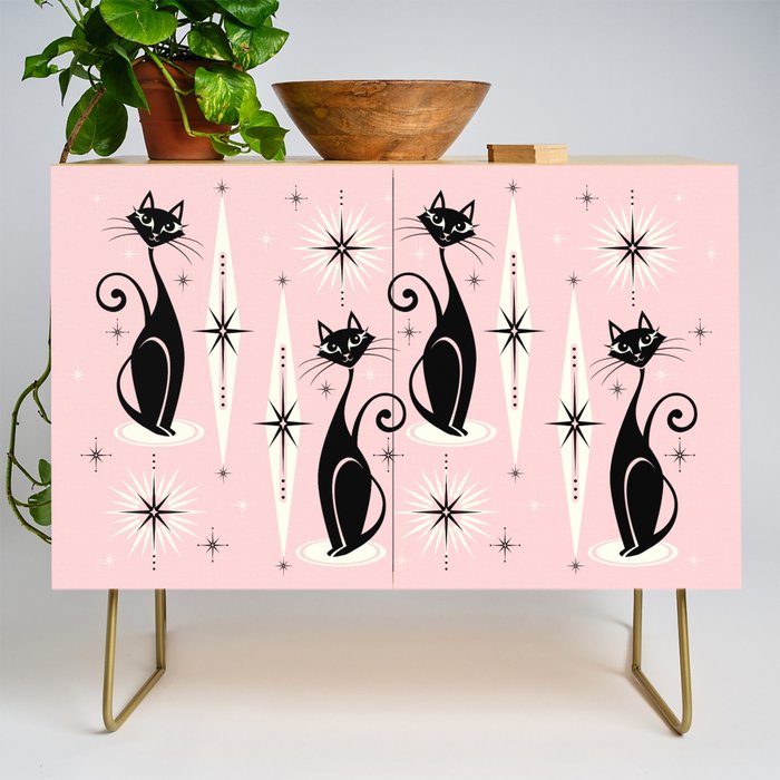 Mid Century Meow Retro Atomic Cats ©Studioxtine Credenza