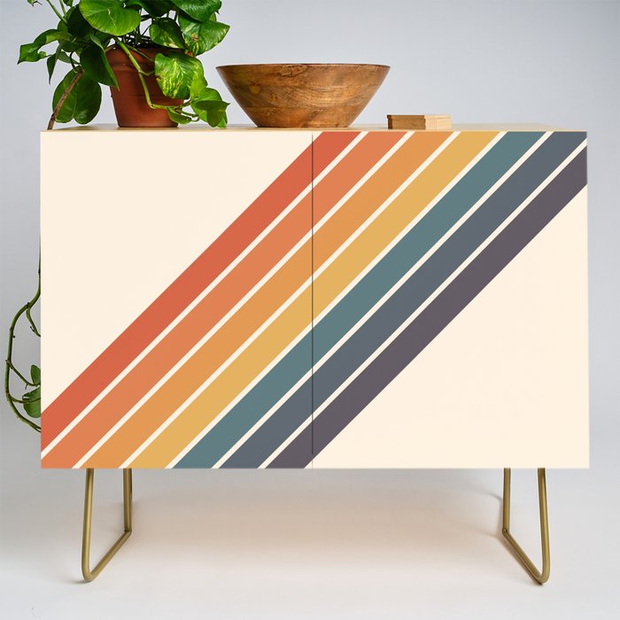 Arida -  70s Summer Style Retro Stripes Credenza