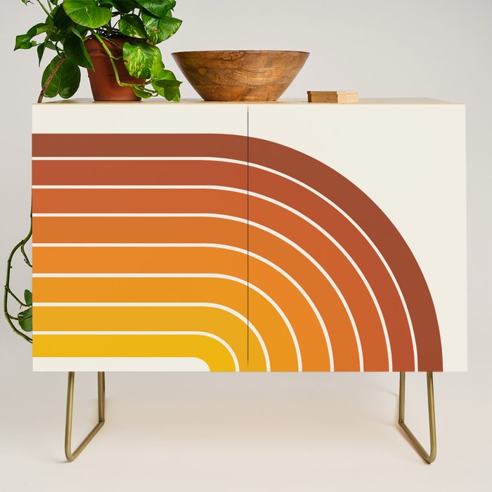 Gradient Arch Ix Retro Orange Mid Century Modern Rainbow Credenza