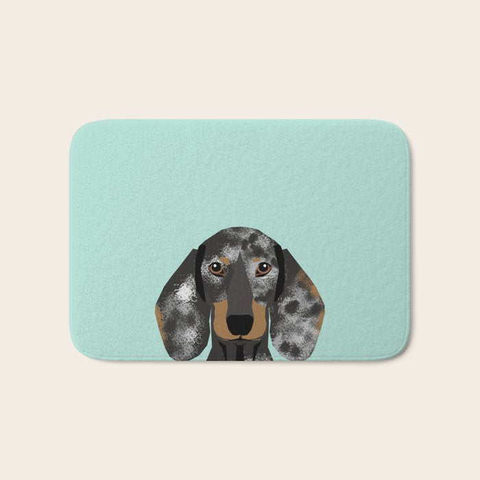 Doxie Dachshund Merle Dapple Dog Cute Must Have Dog Accessories Dog Gifts Cute Doxies Dachshunds Des Bath Mat