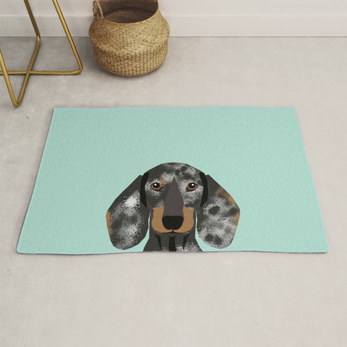 Doxie Dachshund Merle Dapple Dog Cute Must Have Dog Accessories Dog Gifts Cute Doxies Dachshunds Des Rug