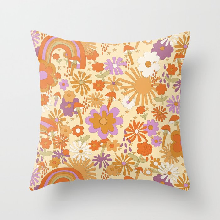 Rainbows, Sunshine And Stars Throw Pillow