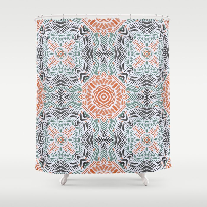 Modern Brushstroke Mosaic Shower Curtain