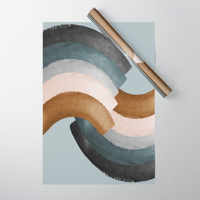 Brushstroke Rainbows - Teal Wrapping Paper