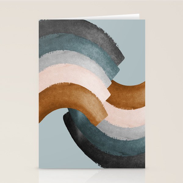 Brushstroke Rainbows - Teal Stationery Card