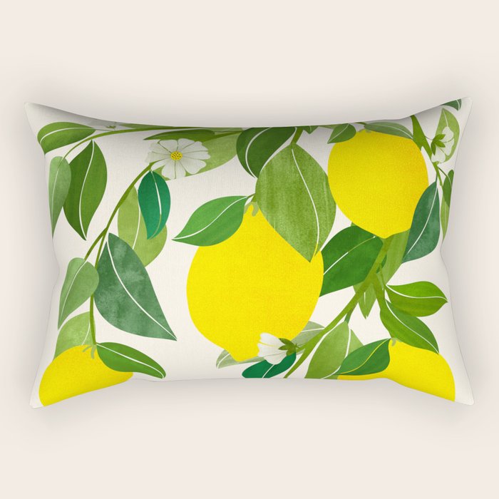 Summer Lemons / Tropical Fruit Series Rectangular Pillow