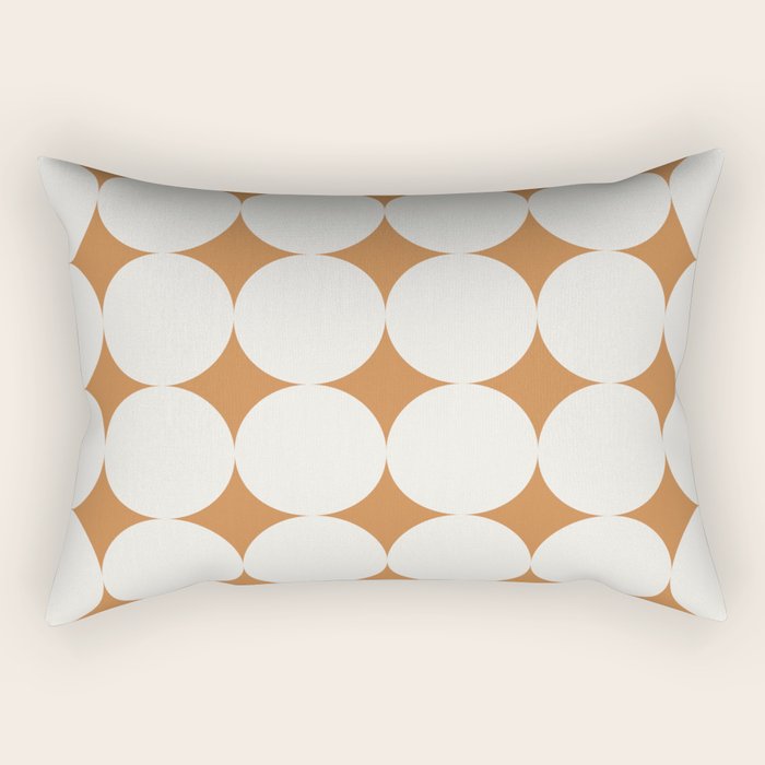 Circular Minimalism - Retro Orange Rectangular Pillow