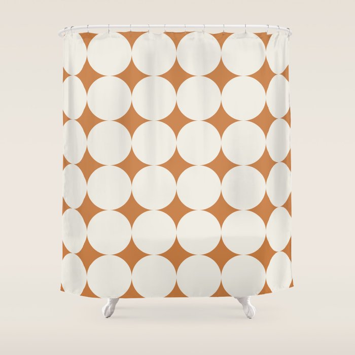 Circular Minimalism - Retro Orange Shower Curtain