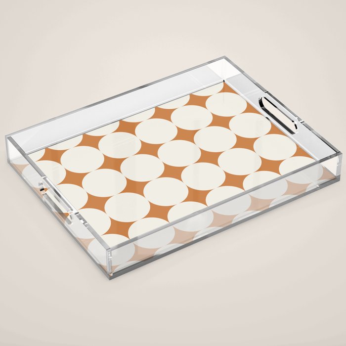 Circular Minimalism - Retro Orange Acrylic Tray