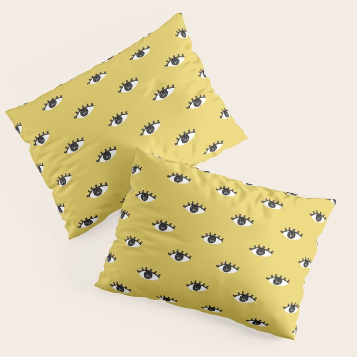Inky Textured Eye Pattern - Olive Oil Pillow Sham