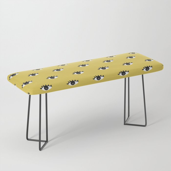Inky Textured Eye Pattern - Olive Oil Bench