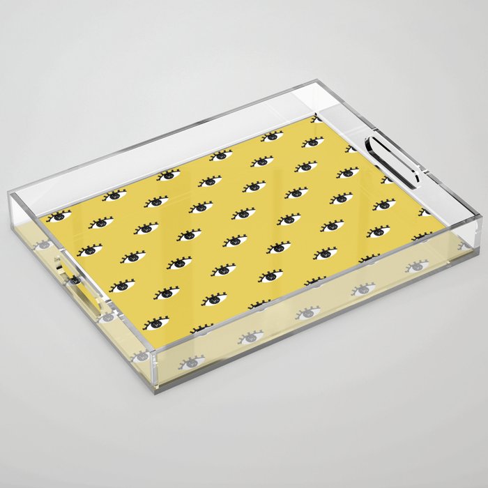 Inky Textured Eye Pattern - Olive Oil Acrylic Tray