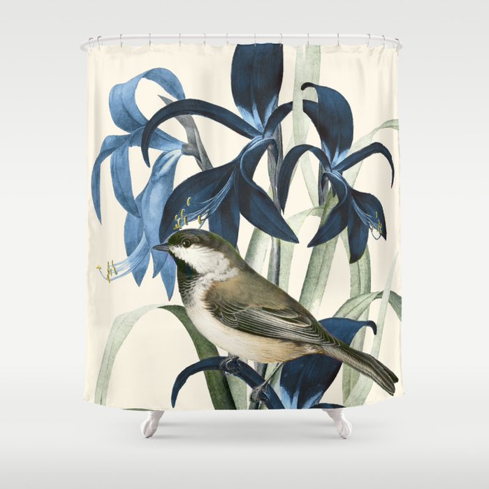Little Bird And Flowers Ii Shower Curtain